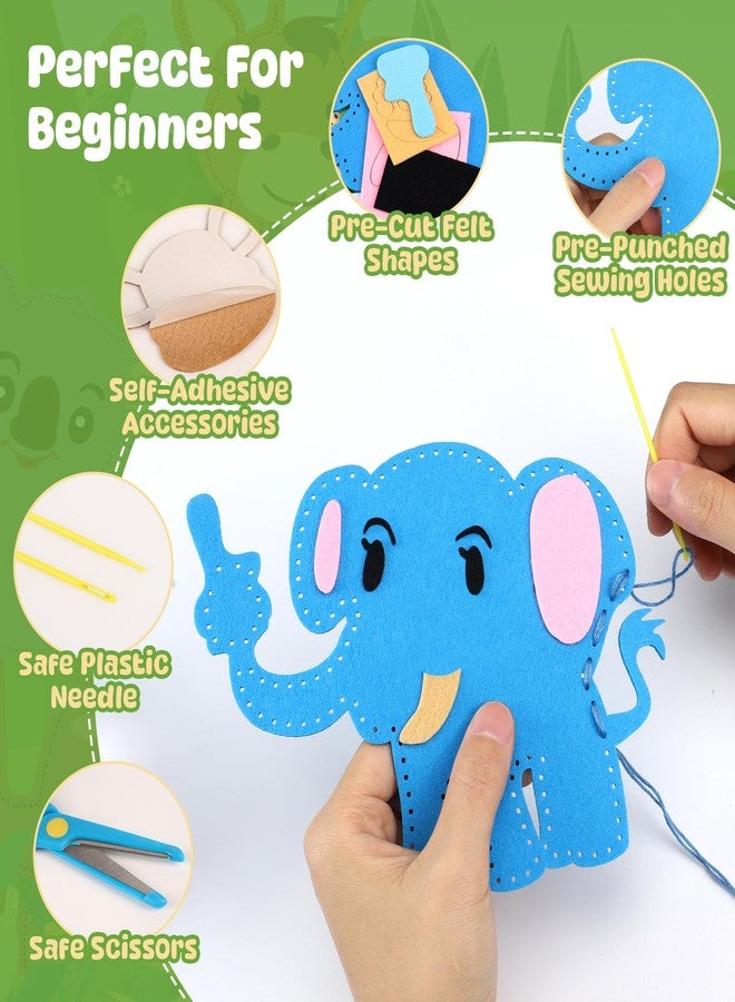YEETIN Sewing Kit for Kids Ages 6+, Beginner Felt Sewing Craft Kit, DIY Jungle Stuffed Animals Making Set, Learn to Sew Gifts for Birthday - Image 3